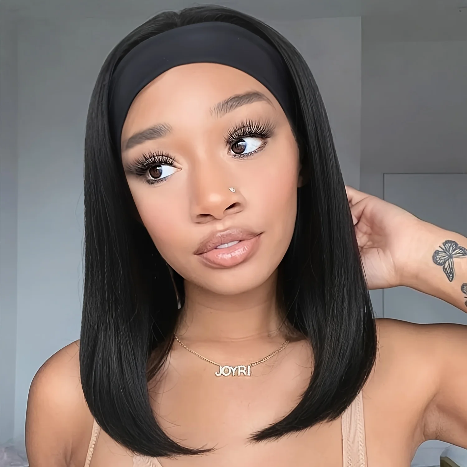 

Женский парик Боб, 14-дюймовый простой в носке короткий прямой парик без клея, для ежедневного использования