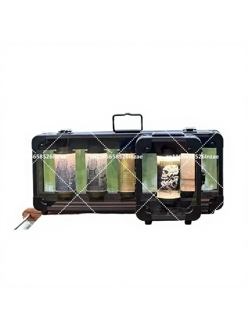 

38L Transparent Storage Box with Atmosphere Light Waterproof Portable for Outdoor Camping Decor