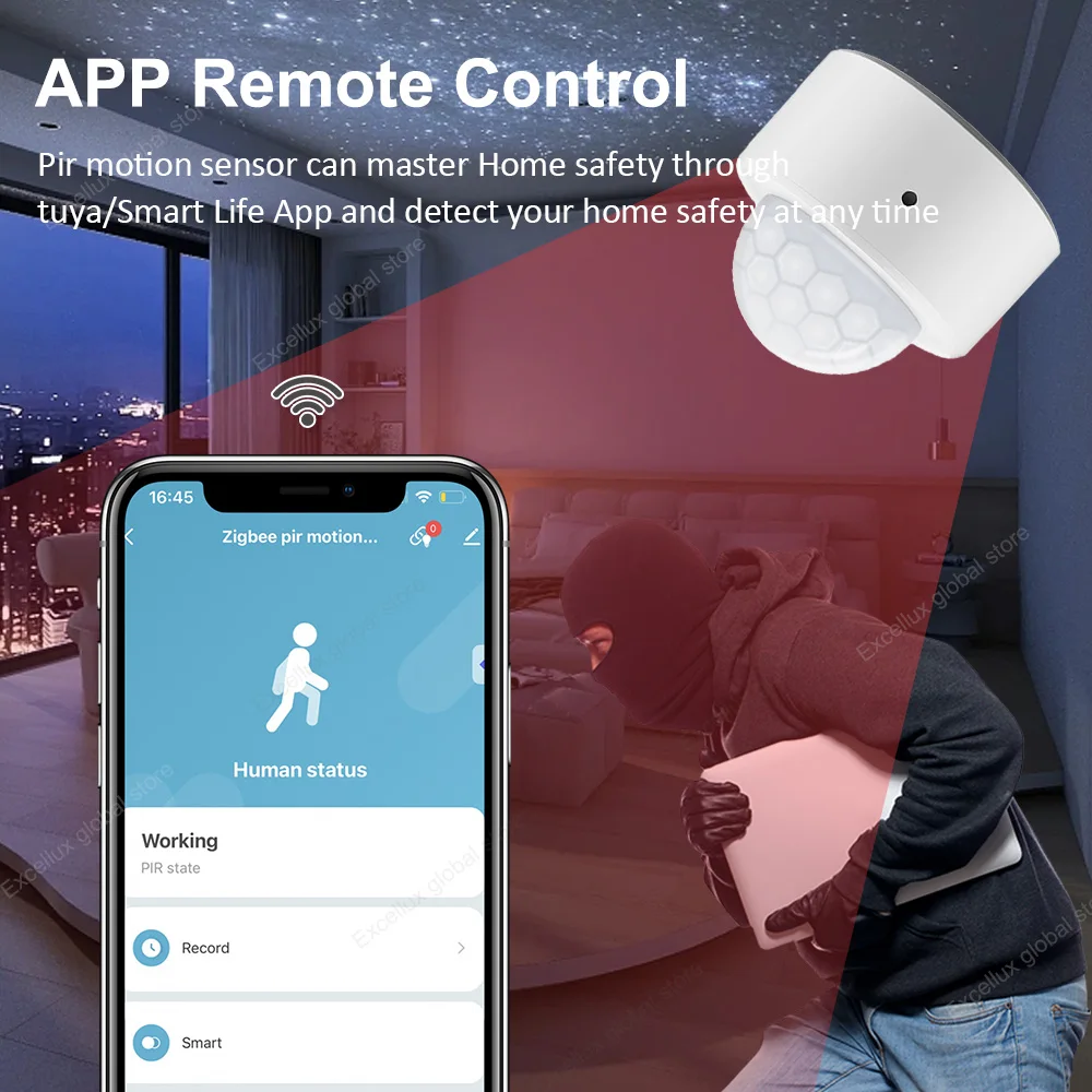 Tuya ZigBee PIR Sensor De Movimento, Mini Detector De Presença De Corpo Humano Infravermelho, Smart Home Security, Proteção Sistema De Alarme, Vida Inteligente