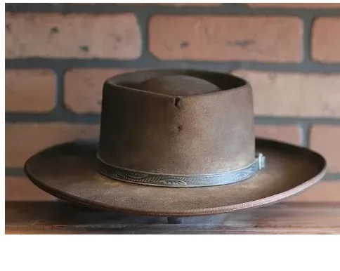 Wool, cowboy hat, bow, men\'s jazz top hat, hot autumn and winter hats in Europe and America