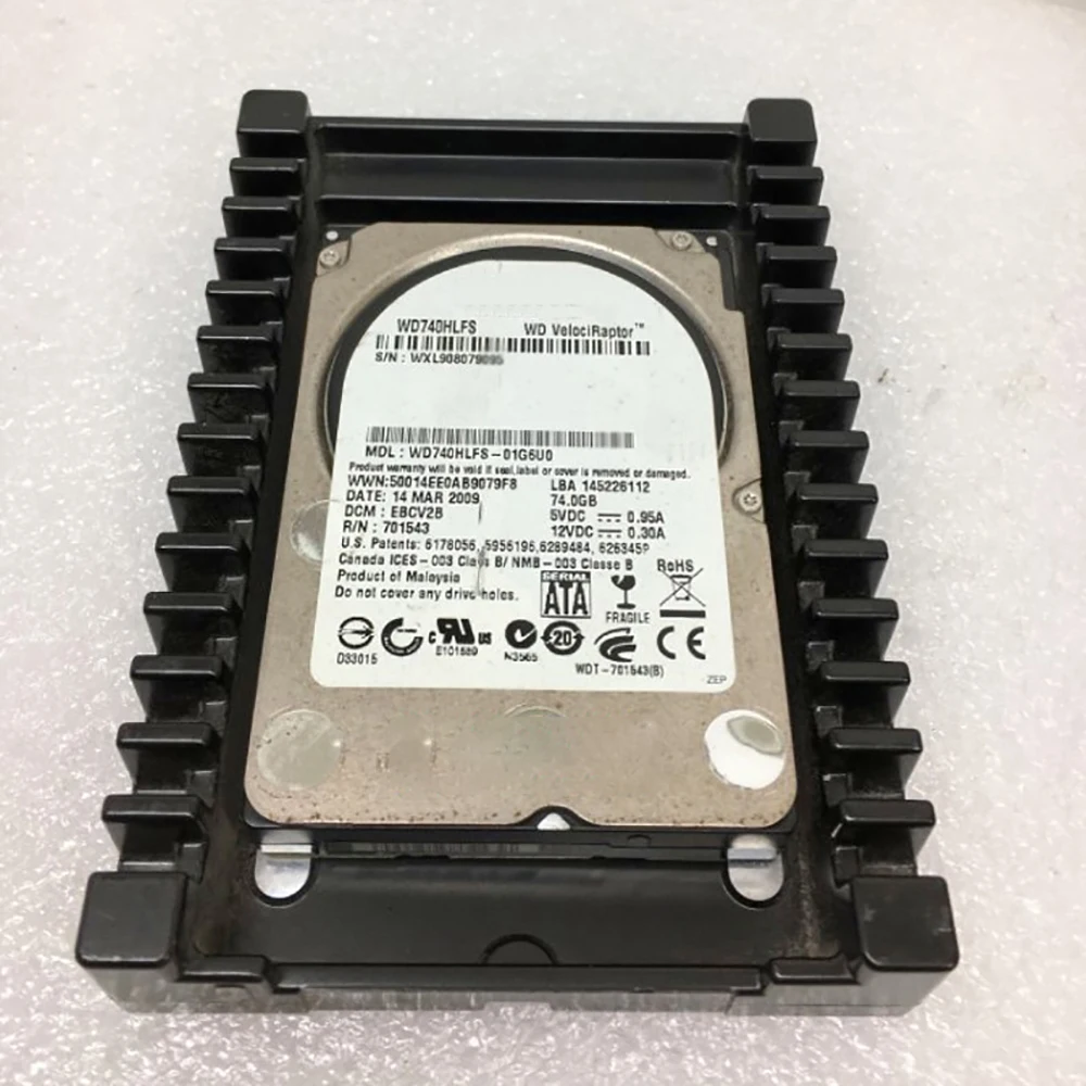 Perangkat Medis Industri Asli SATA Hard Disk WD740HLFS-01G6U0 untuk Hard Drive Western Digital 74GB WXL908079095 Bekerja dengan Baik