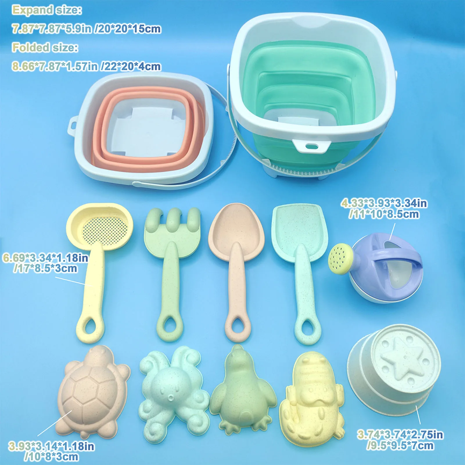 Fun Beach Shovel Moldes Set, Brinquedos de balde de praia, Engraçado Shovel Sand Molds Set, Ferramentas de escavação de areia para bebê, Brinquedos ao ar livre Beach Park