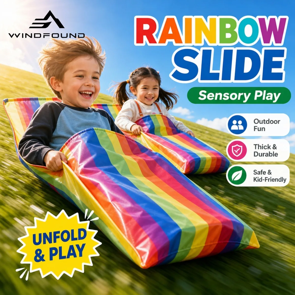 Outdoor Grass Sliding Mat for Kids Wear Resistant Sledding Sack Slide Cloth Sensory Motor Skills Play Equipment for Backyard Fun