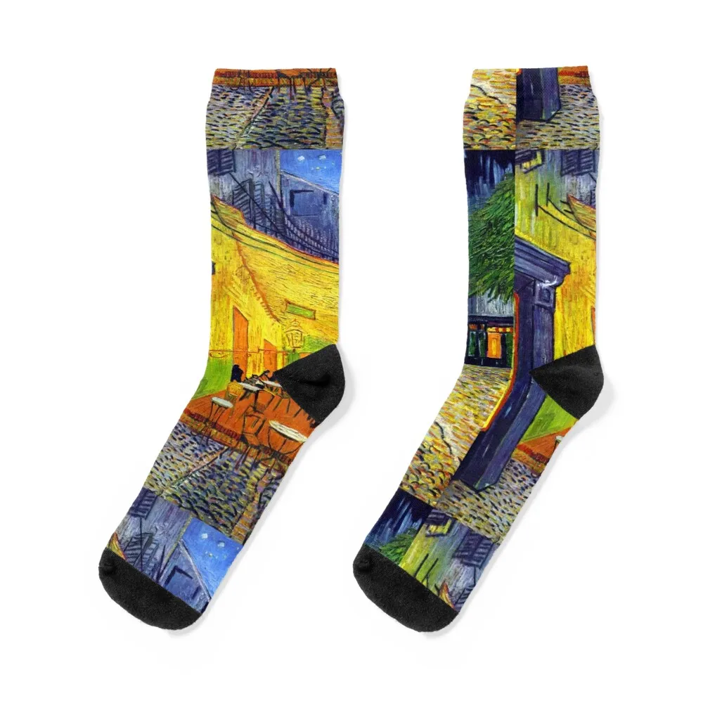 Cafe Terrace at Night - Van Gogh Socks hiking moving stockings kawaii Thermal man winter Socks For Women Men's