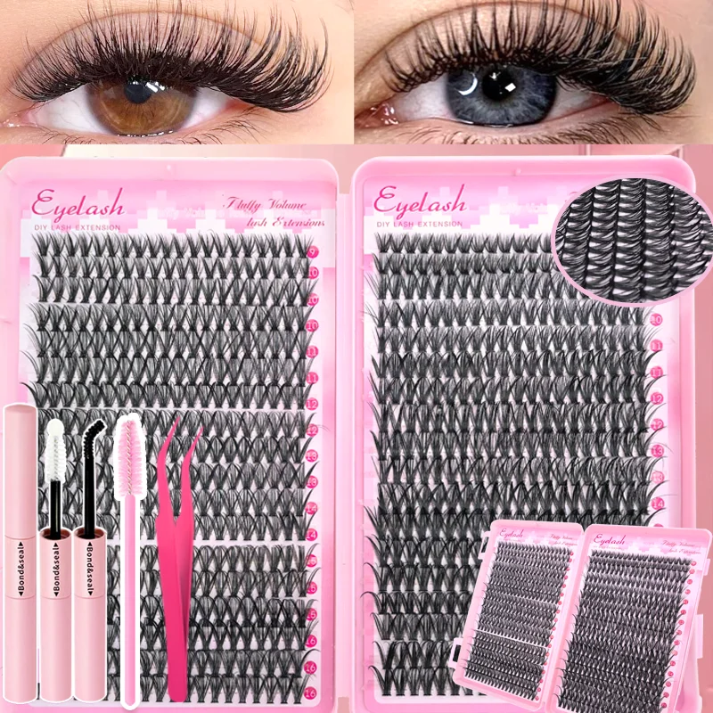 200/700/720 Stück D-Curl Wimpernbüschel mit Werkzeugen, Anfängerfreundliches Hochkapazitäts-Wimpernbuch-Set für Verschiedene Make-up-Looks – Detail 6