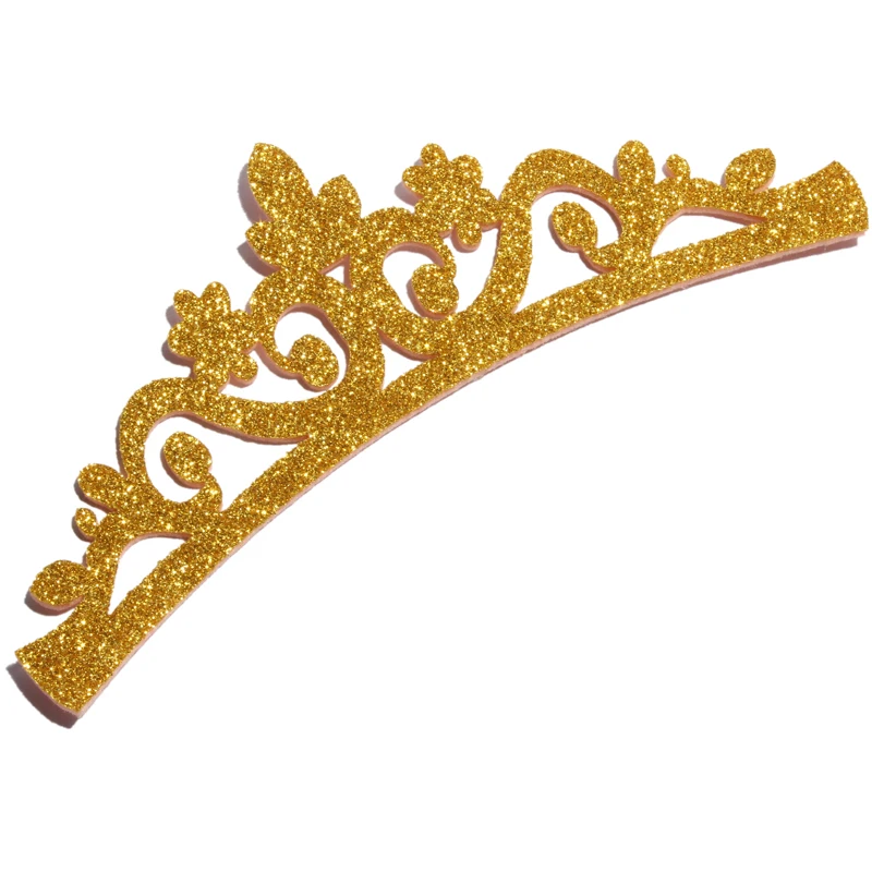 10PCS 7 Colors 18cm Fashion Glitter Nonwovens Felt Crown Patches for Garments Decoration Newborn Vintage Shiny Crown Appliques