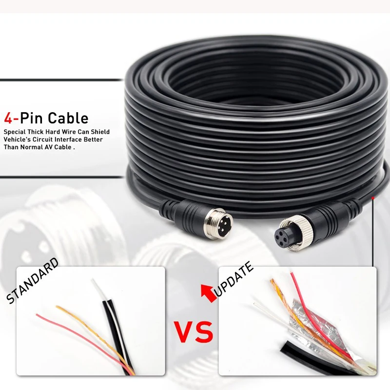 Высококачественный 6M автомобильный монитор заднего вида, видеокабель и кабель питания длиной 1,5 м с триггерной линией