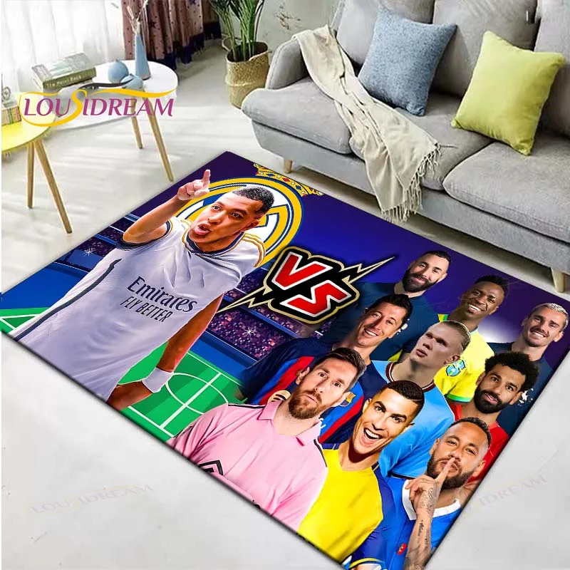 

Football Star R-Ronaldo M-Messi N-Neymar Printed Carpet Outdoor Rug Area Rug Non-slip Carpet Bedroom Decor Carpet for Room Gift