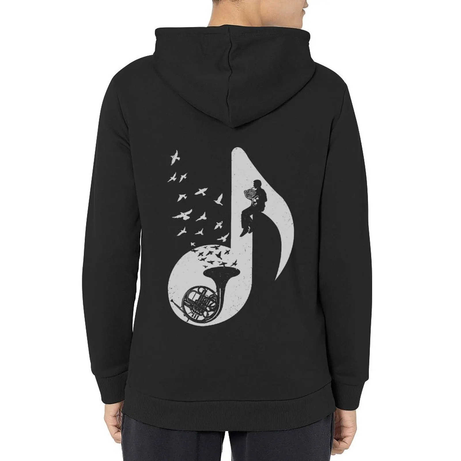 

Musical note - French Horn Hoodie men's sweat-shirt blouse men's sweat-shirt set mens clothing new in hoodies & sweat-shirt