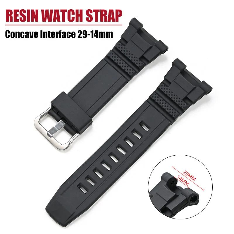 Concave Interface 29-14mm Resin Watch Strap TPU Rubber Watch Band for Men Electronic Watch Sport Soft Waterproof  Accessories