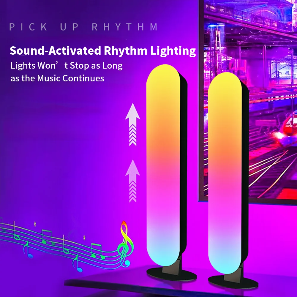 RGB USB WS2812 5V Licht mit Musikrhythmus-Erfassung, Schallaktivierte Beleuchtung, Aktualisiertes USB-Aufladbares Modell, Weihnachtsdekoration für Zuhause