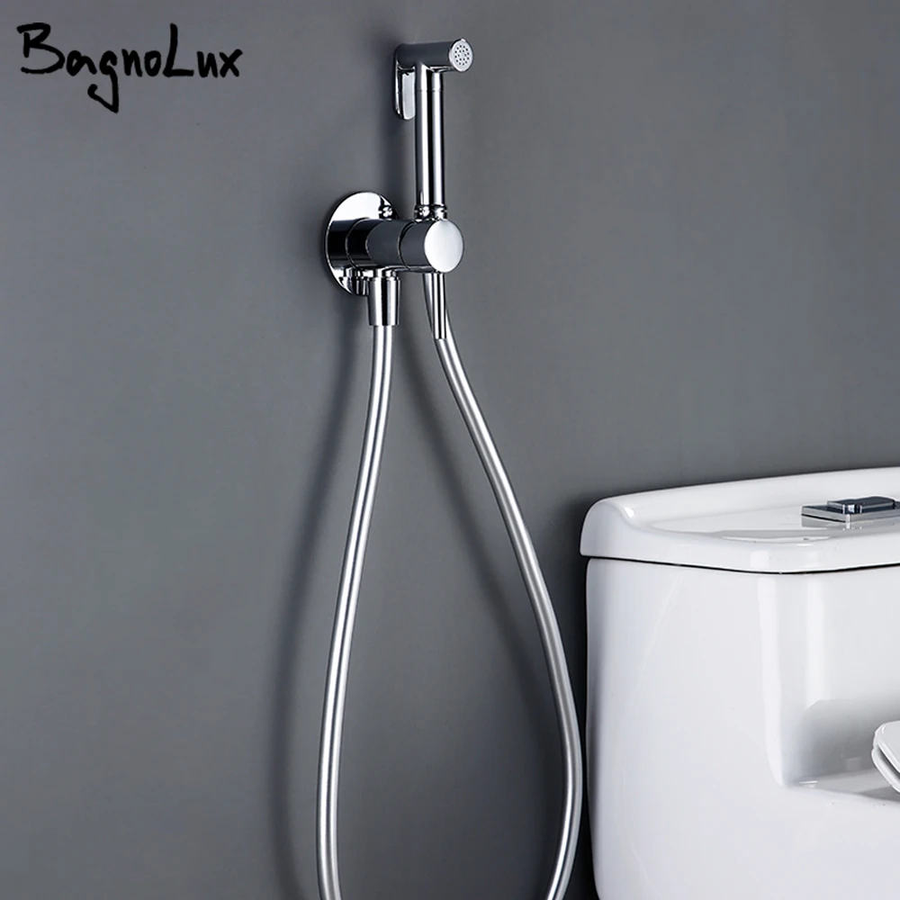 

Хромированный унитаз биде опрыскиватель набор с 1,2 резиновым шлангом настенный смеситель горячей и холодной воды биде кран Туалет ручной очиститель