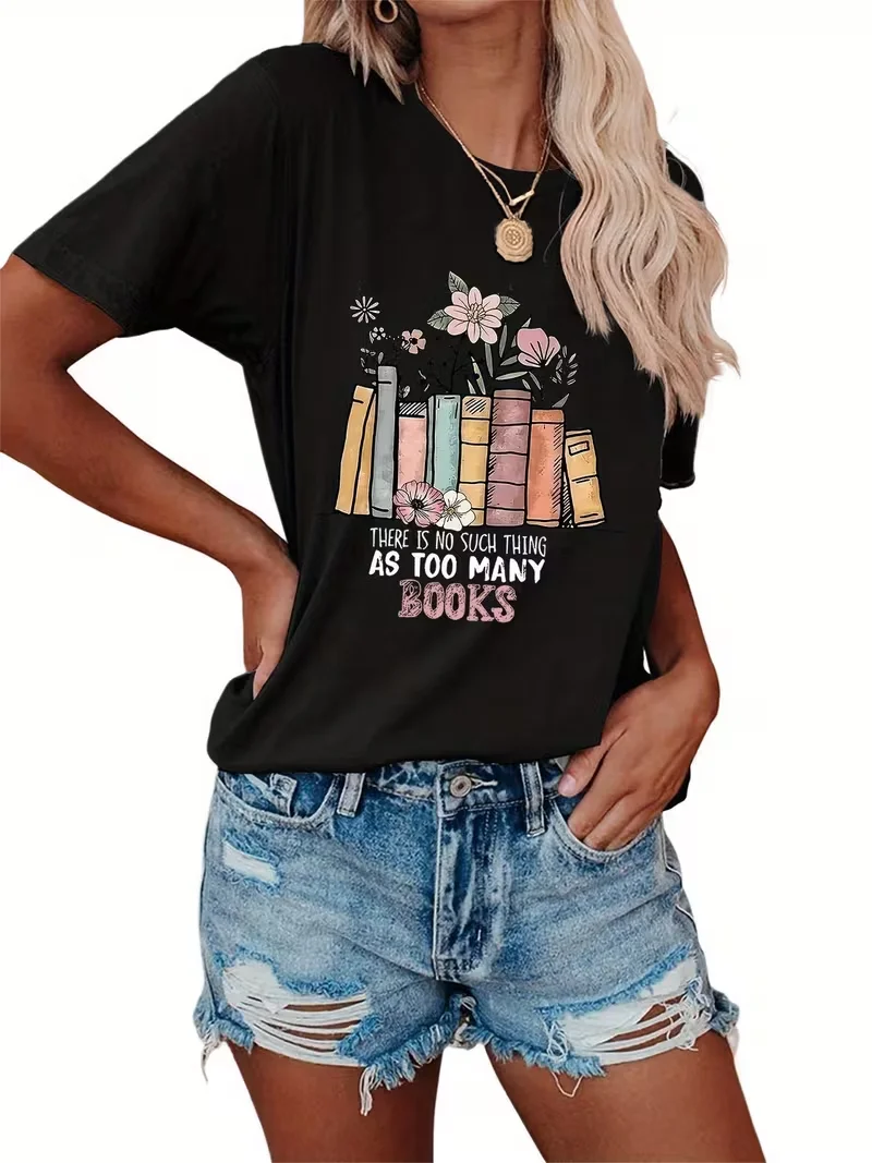 Women's Black Short Sleeve T-Shirt 