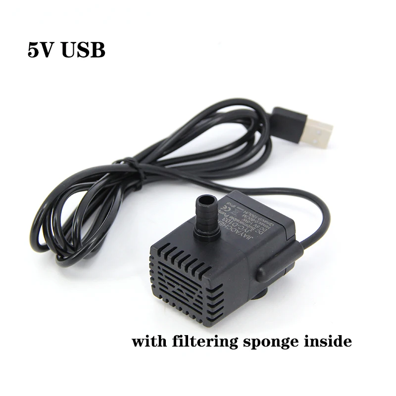 DC 5V 3W USB with led Connector Micro Submersible 4-LED Pump Aquarium Fish Tank Fountain Pond Water Pump