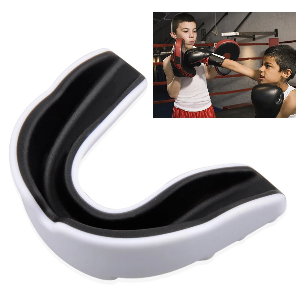 Kids Boxing Gum Shield with Storage Case Mouth Guard EVA Mouth Protector Double Colored for Boxing MMA Kickboxing Muay Thai