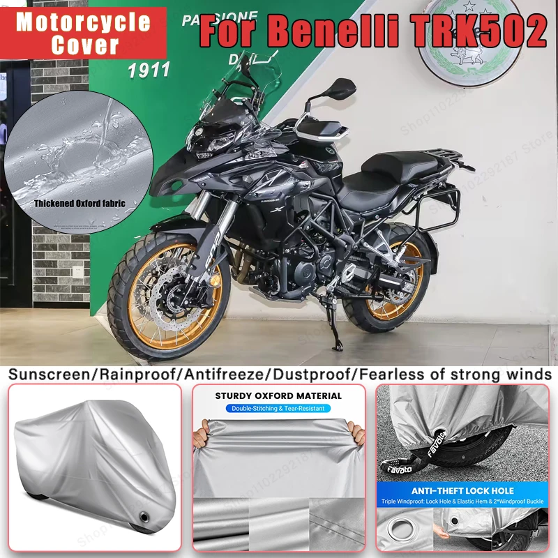For Benelli TRK502 No Ear Motorcycle Cover - Outdoor Full Body Protection, Waterproof Dustproof Sunscreen Moto Accessories