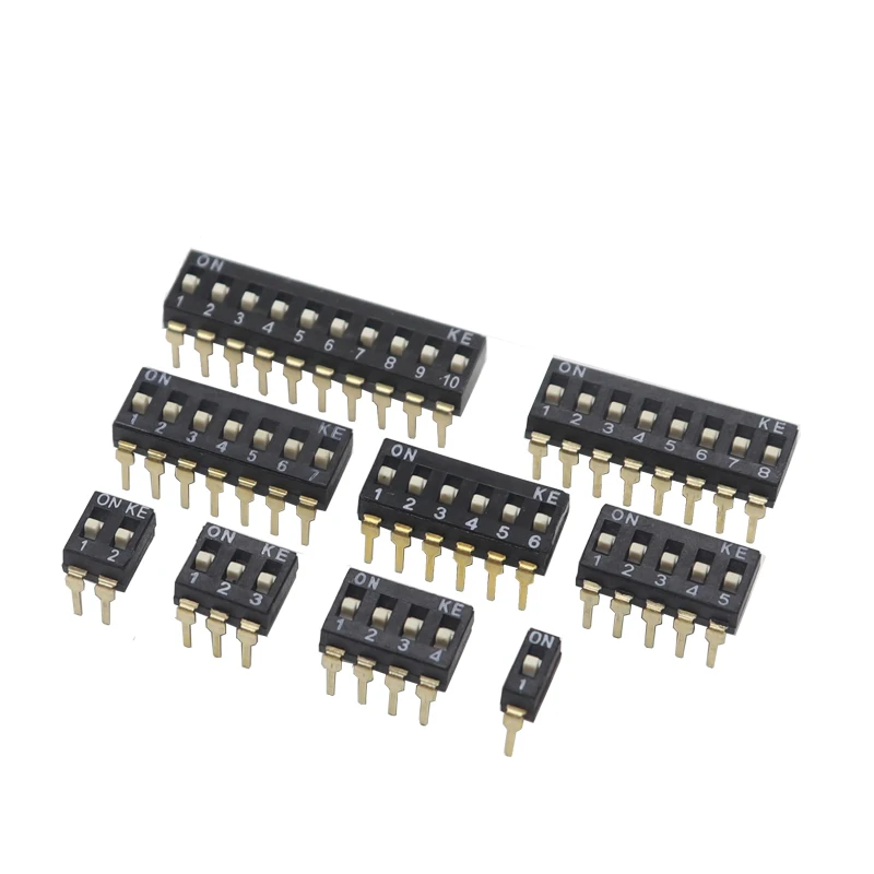 【5PCS】DIP Switch Toggle Switches 2.54mm 1P/2P/3P/4P/5P/6P/8P/10P black  SMD Switch Gold Plated Pin