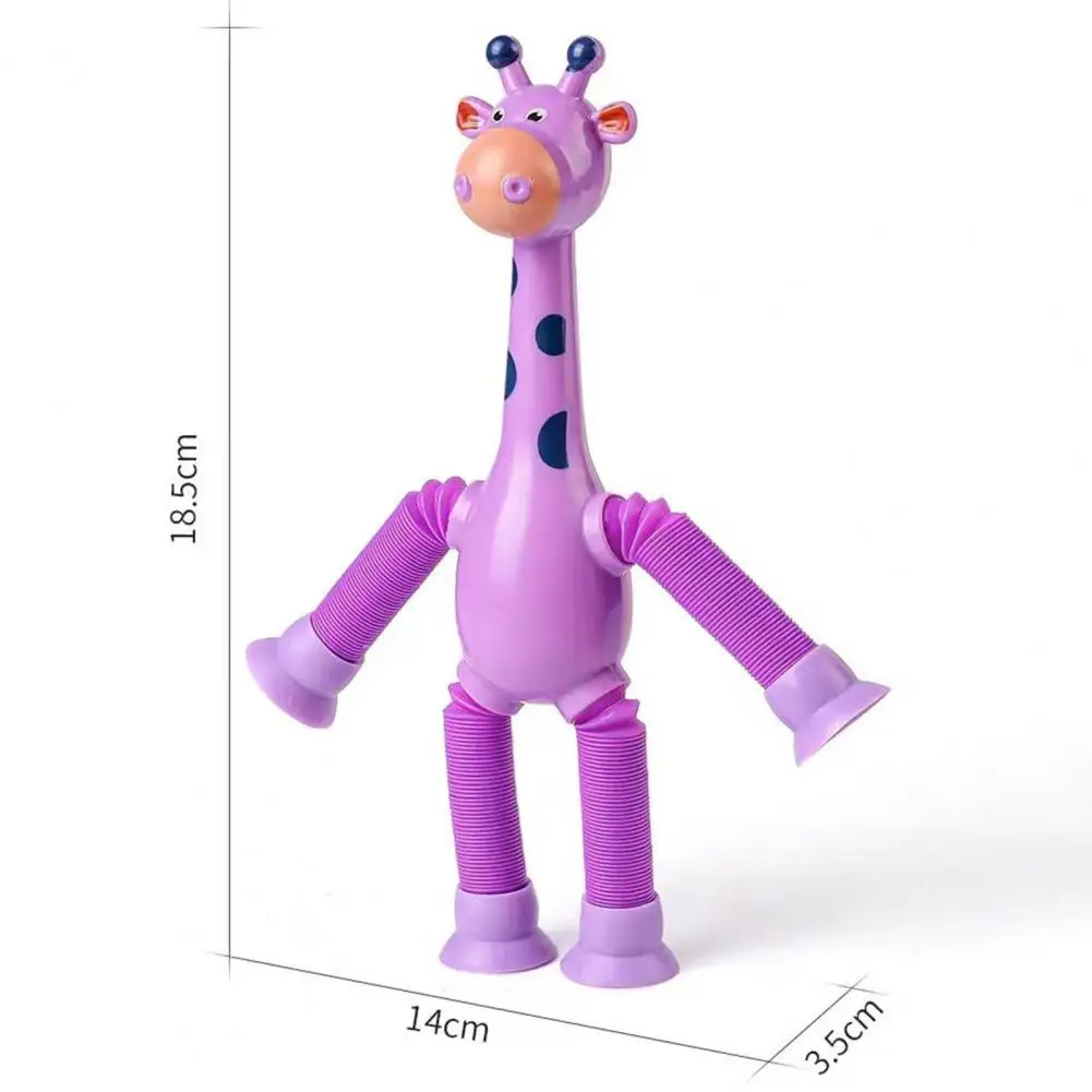 Plastic Stress Relief Miniature Telescopic Suction Cup Giraffe Decor Fidget Tubes Toy Cartoon Giraffe Educational Toy For Home