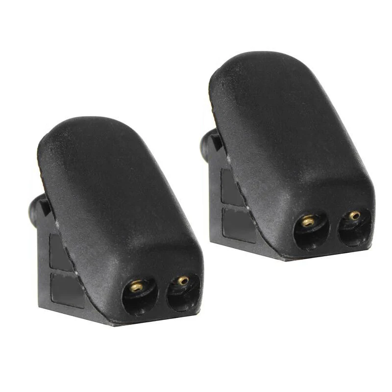 2Pcs Black Front Windshield Washer Fluid Spray Jets Nozzles Plastic Fit for Mini R50 R52 R53 2001 2002 2003 2004 2005 2006