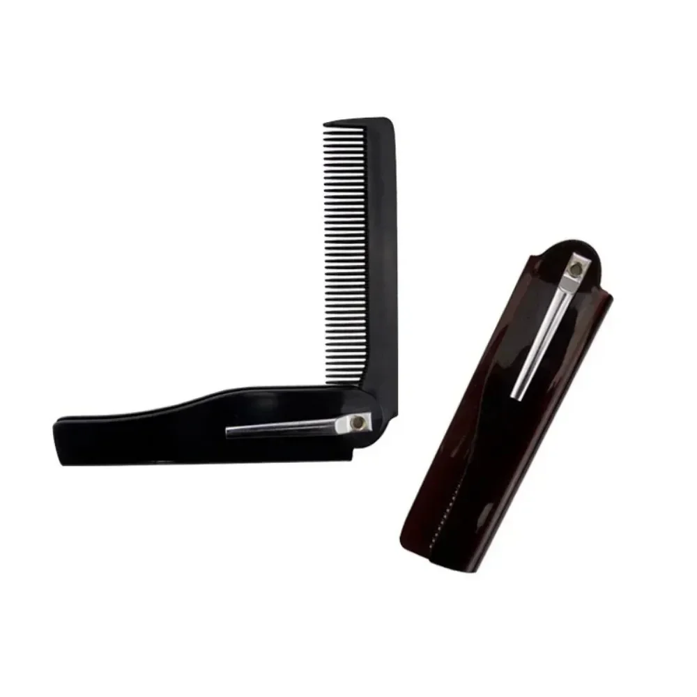 Foldable Combs Portable Travel Folding Head Hair Beard plastic Comb Fashion Men Women Handmade Massage Hair Brush with Clip