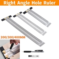 200/300/400 mm Precision Marking Stainless Steel T Ruler Scribing Gauge Rule Woodworking Measuring Tool with Automatic Pencil