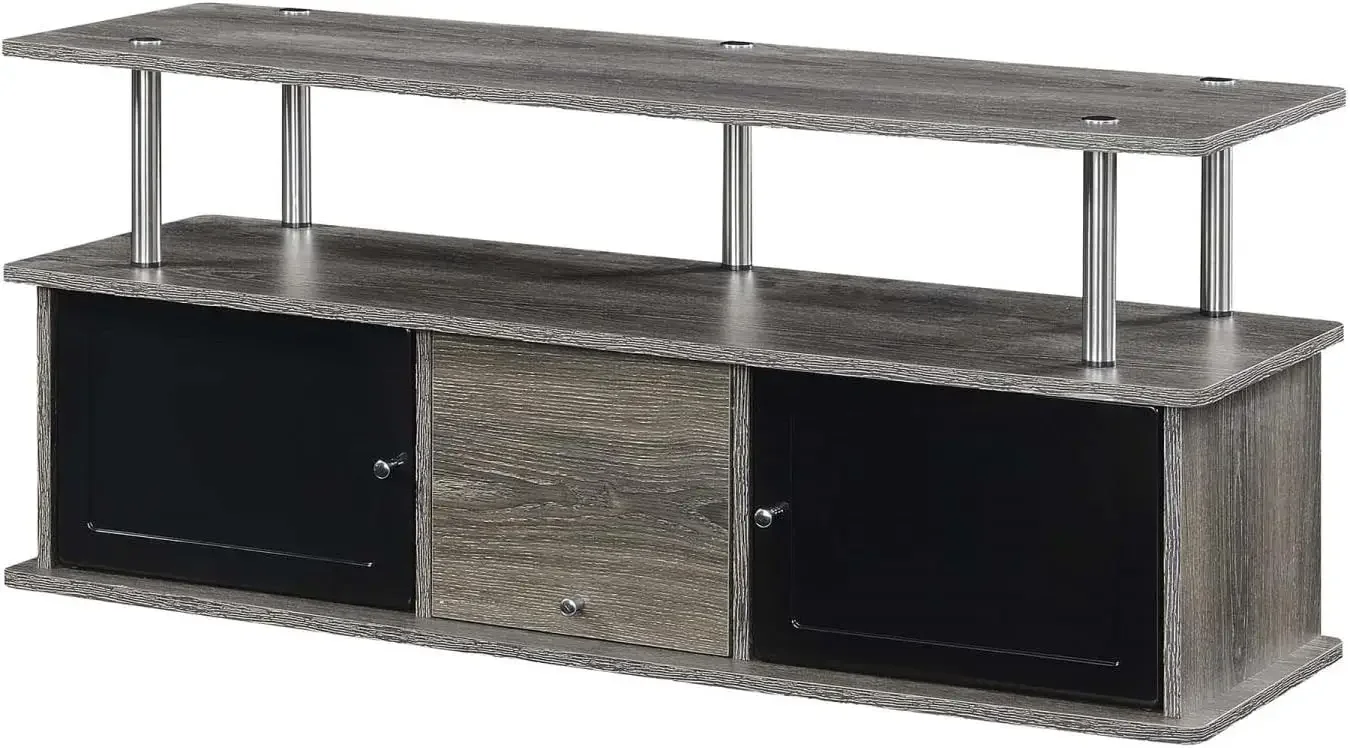 

Designs2Go 55 inch TV Stand with 3 Storage Cabinets and Shelf, Weathered