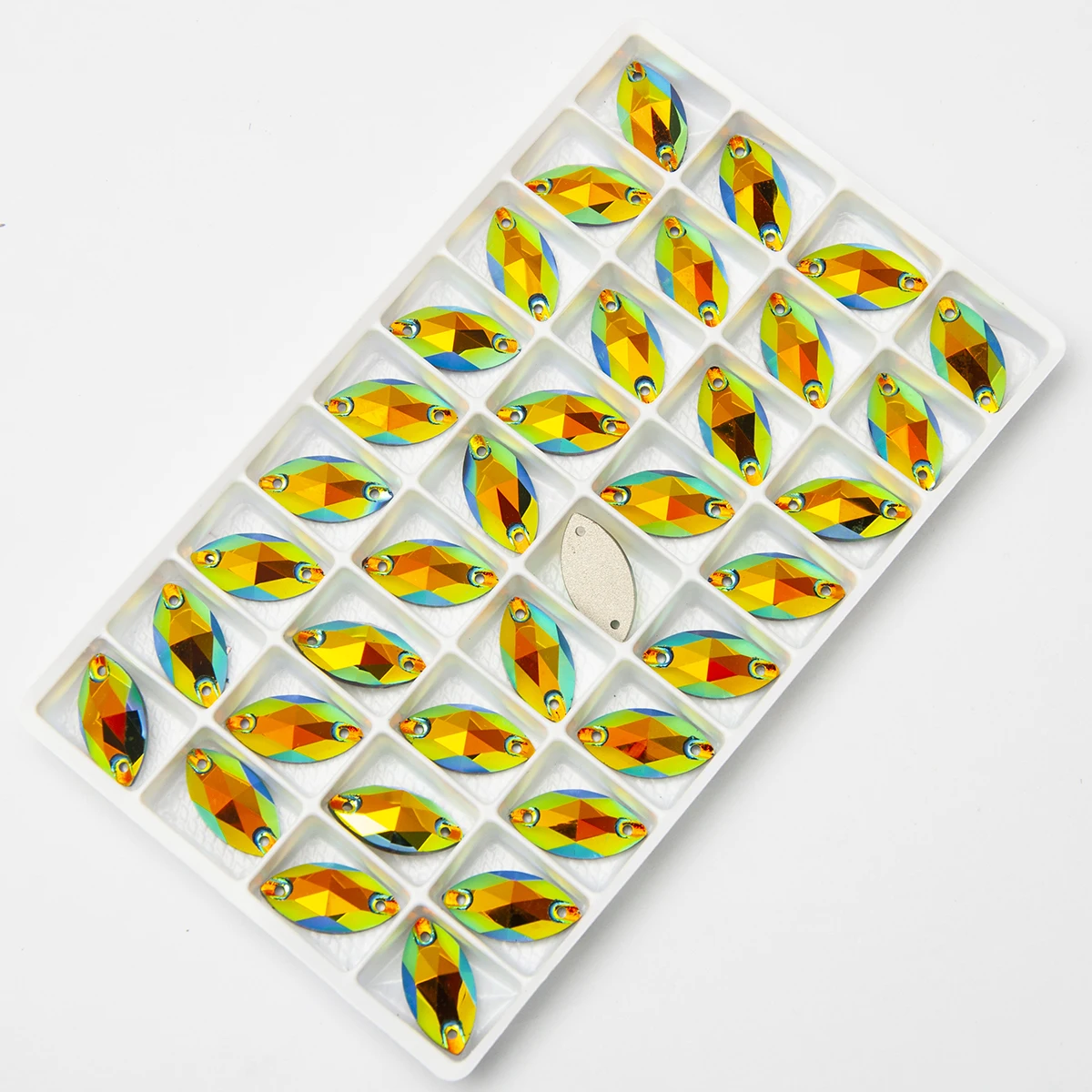 YANRUO 3223 Navette 6x12mm 9x18mm AB-beschichteter Pferdeaugenkristall zum Aufnähen, Kristallglas-Strasssteine für DIY-Kleidung – Detail 18