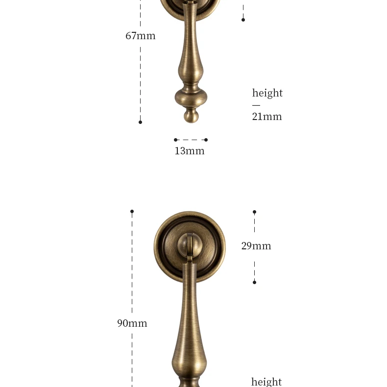 Antique brass furniture pull and drawer knob — supplier illustration 20
