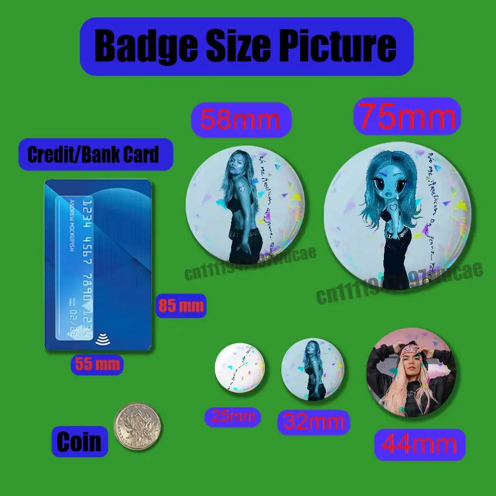 For Karol G No Me Arrepiento de Sentir Tanto Badge Cover Custom Pin Insignia Emblem Round Button 58mm 44mm Laser Film