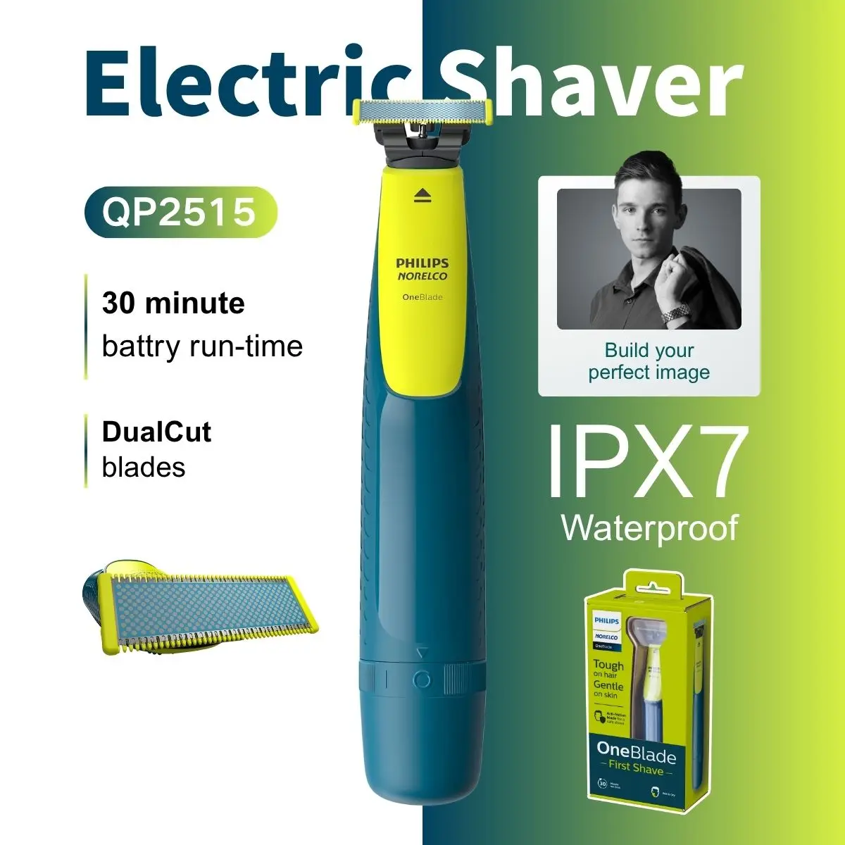 philips-norelco-oneblade-qp2515-49-rasoir-electrique-hybride-pour-adolescents