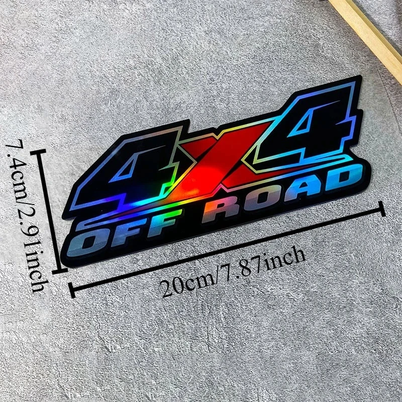 Laser Rainbow Gradient 4WD Offroad Car Body Stickers, Waterproof Heavy Duty Truck SUV Decor Decals