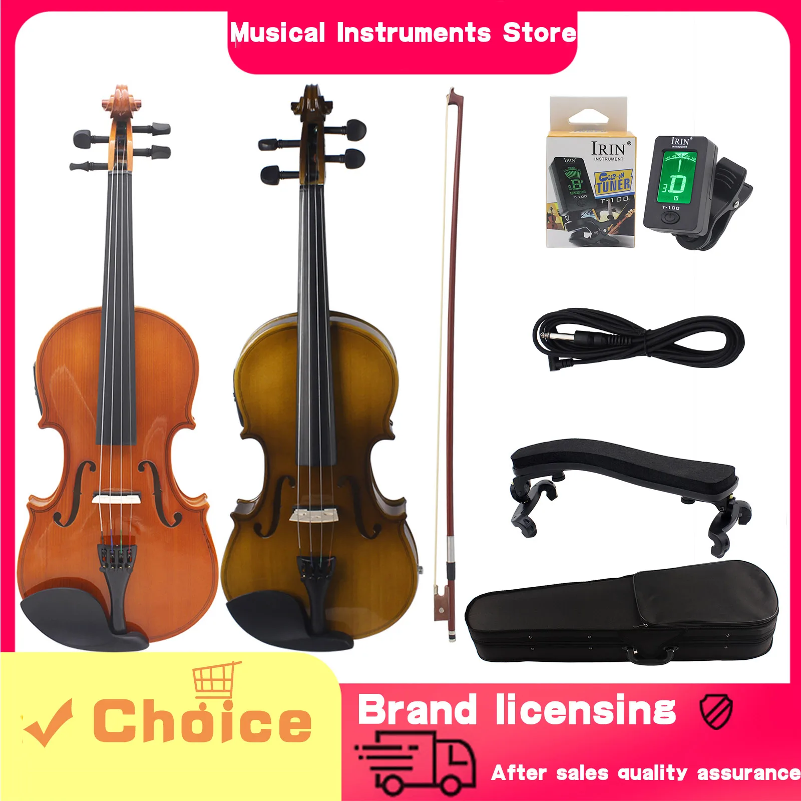 

Acoustic Violin EQ Electric Electroacoustic 4/4 Violin for Performance String Instrument Equipped With Tuner Accessories