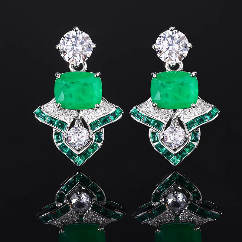 

Elegant Luxury Skirt Green Gemstone Drop Earrings with Sparkling Accents Perfect for Special Occasions Aliexpress Best Seller