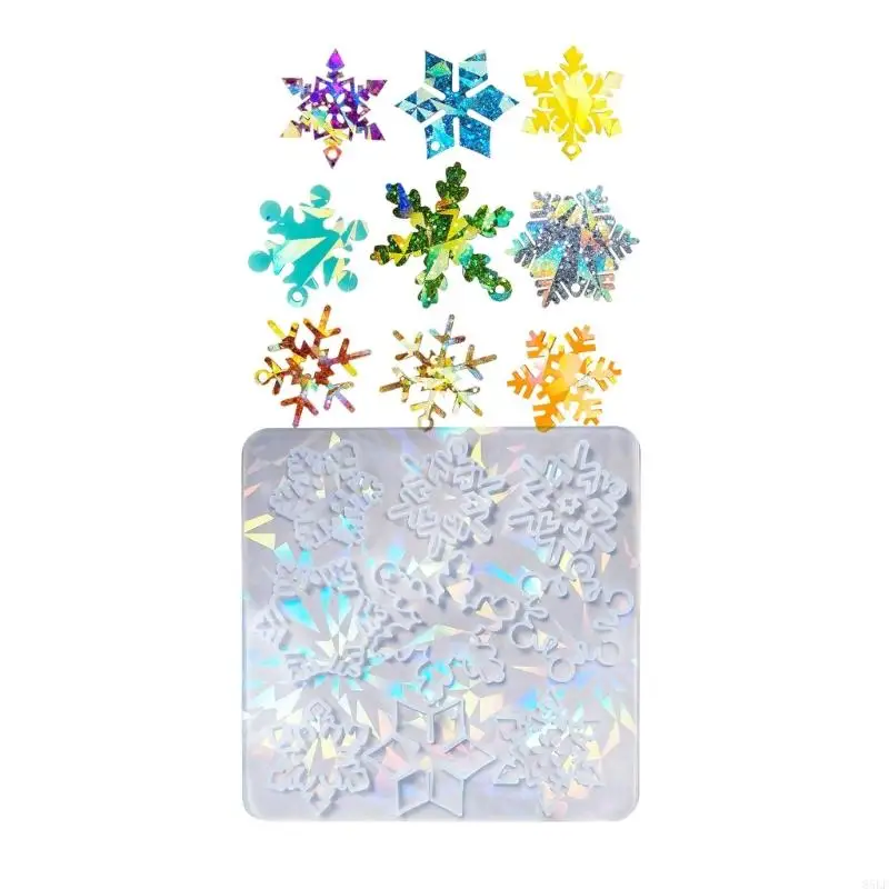 85LF Silicone Mold Rainbow Effects Exquisite Snowflake Pendant Resin Mold