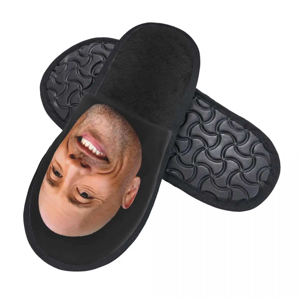 Custom The Rock Face Dwayne Soft Memory Foam House Slippers Women American Actor Johnson Comfy Warm Anti-skid Sole Slipper