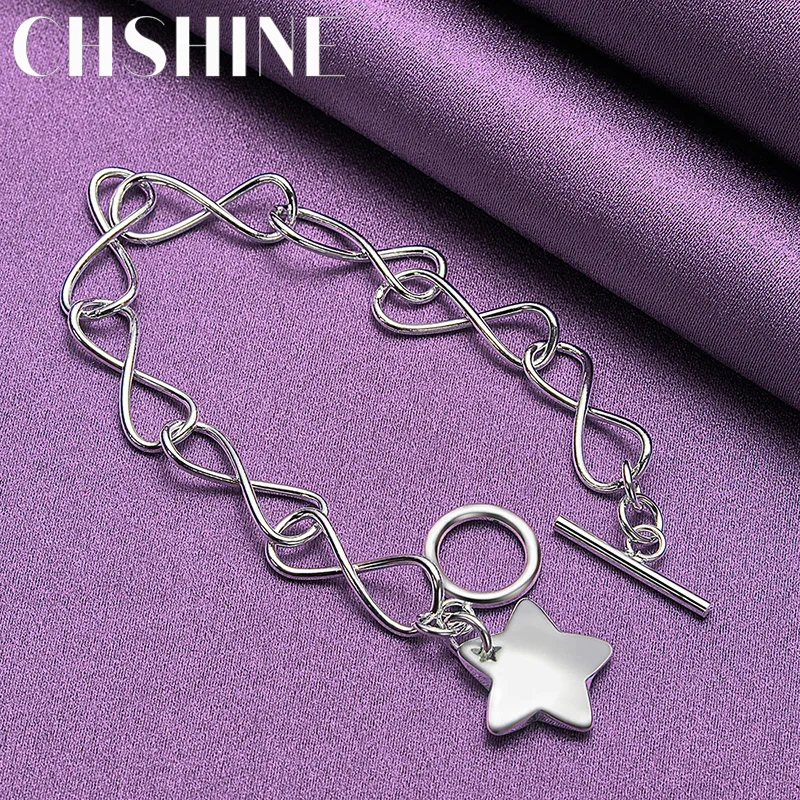 

CHSHINE 925 Sterling Silver Solid Star Pendant Bracelet For Women Wedding Fashion Charm Jewelry