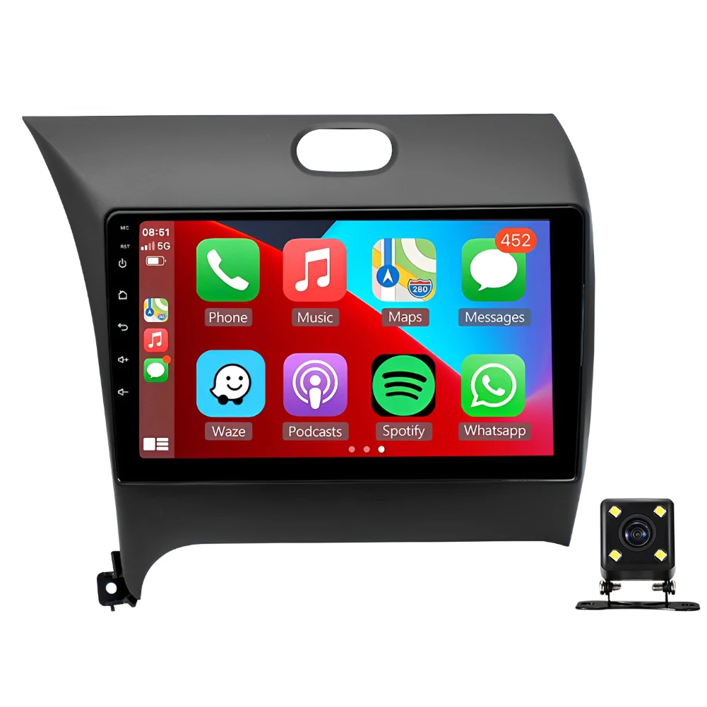 

9 inch Car Radio for Kia K3 2013-2018 (Left Peptide) Android 13 2+32G Car Navigation Carplay+Android auto with 4-Light Camera