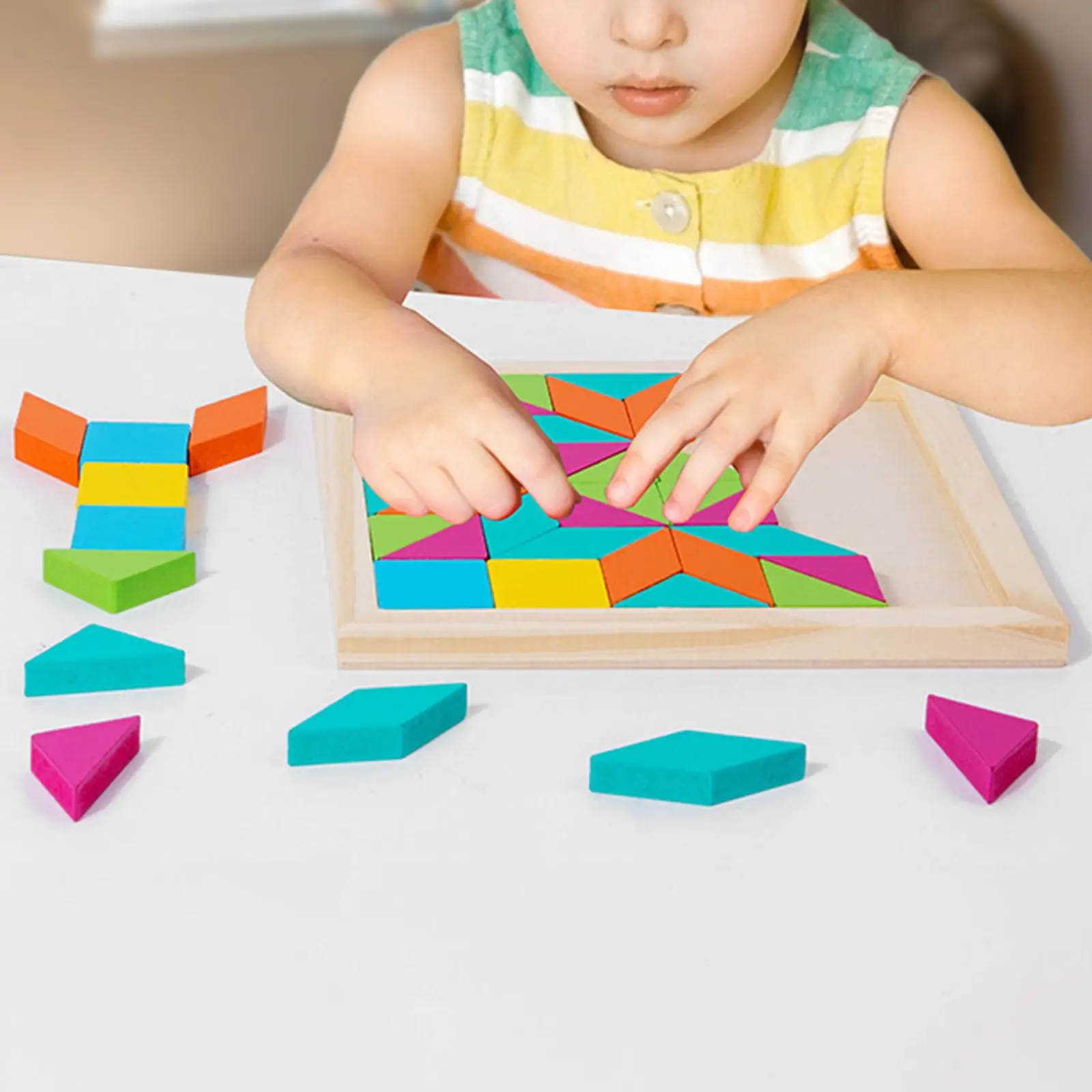 Geometrische Vormen Blokken, Patroonblokken Kinderen Tangram Educatief Speelgoed, Roadtrip Games, Houten Patroonblokken Voor Kinderen