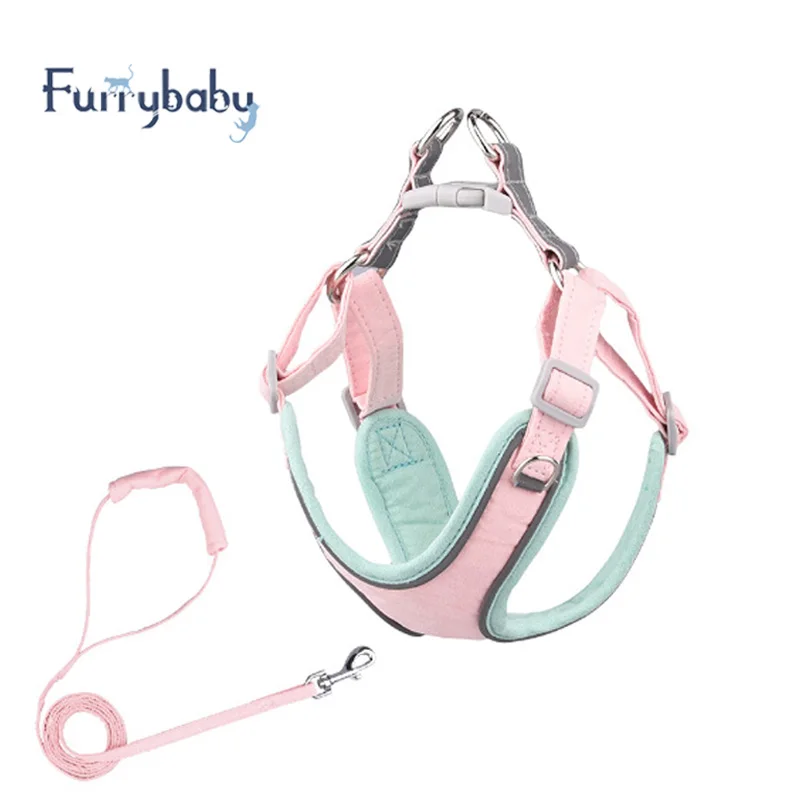 Furrybaby Hot Selling Suede Vest Type Reflective Pet Chests Straps Dog Leash Small And Medium Dogs Rope Cat Chest Strap