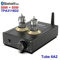 2*50W TPA3116D2 Bluetooth 5.0 Vacuum Tube Amplifier Stereo Digital TPA3116 6A2 Audio Power Preamplifier HiFi Class D Aux