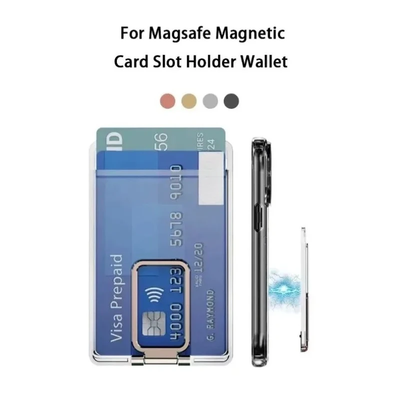 2-in-1 Magnetic Credit Card Wallet with Kickstand, Hands Free Strong Magnet Phone Stand for MagSafe iPhone 16 15 14 13 12 Series
