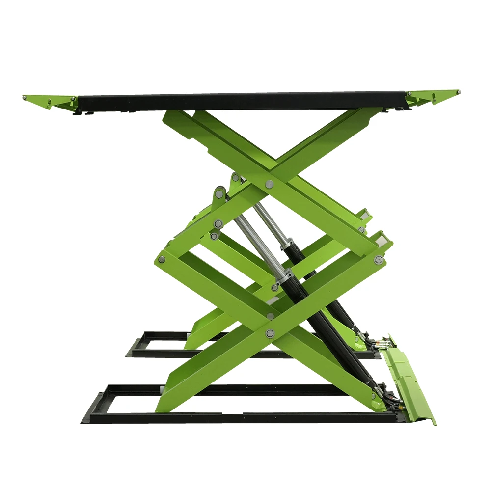 Inground Double Scissor Car Lift Hydraulic Auto Scissor Lifting Platform Low Profile Vehicle Hoist for Car Repair Shop Tire