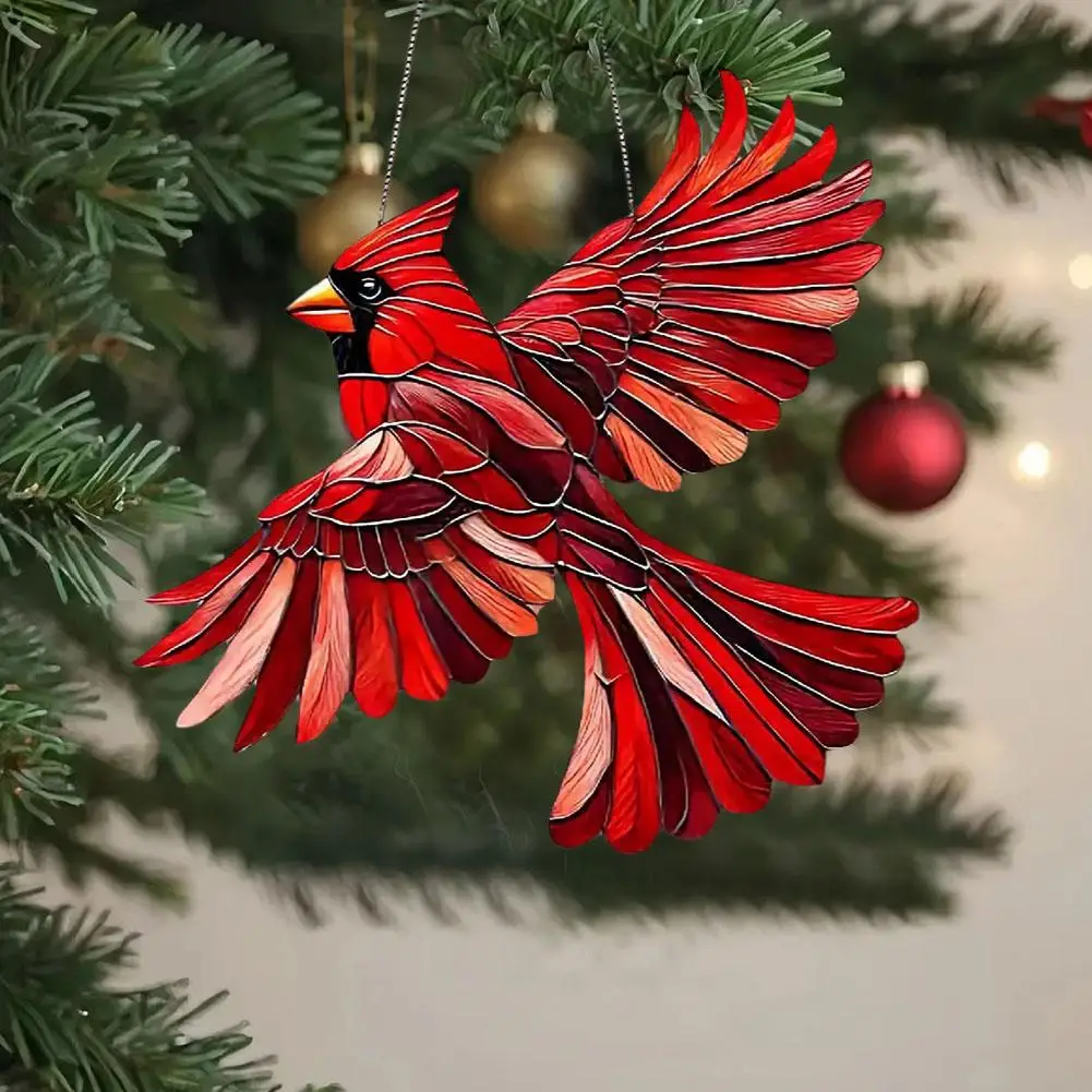 Winged Cardinal Christmas Ornaments 2025 New Cardinal Christmas Tree Decorations Garden Home Cardinal Bird Christmas Crafts