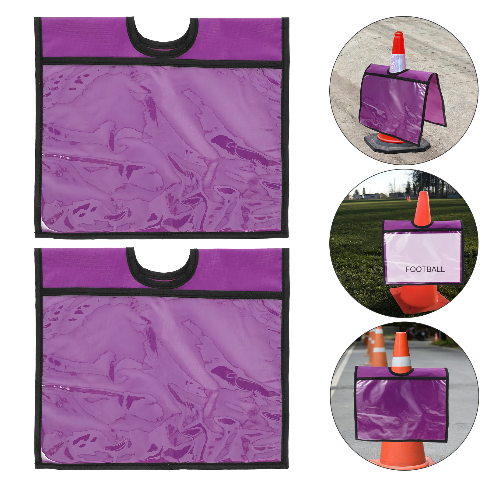 

2pcs Traffic Cone Covers With Pocket Warning Sign Sleeves Outdoor Safety Signal Cushion Sleeve For Traffic Training A4