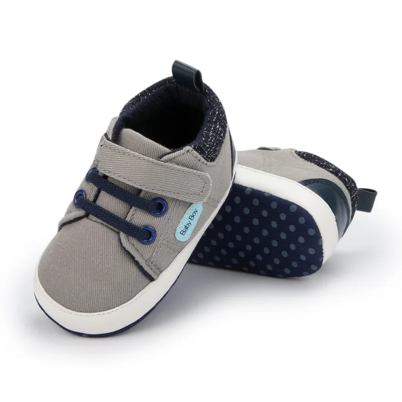 Baby Boys Girls Casual Canvas Sneakers High Top Sports Baby Boys Girls Shoes Non-slip Soft Bottom Beginner Walking Casual Shoes