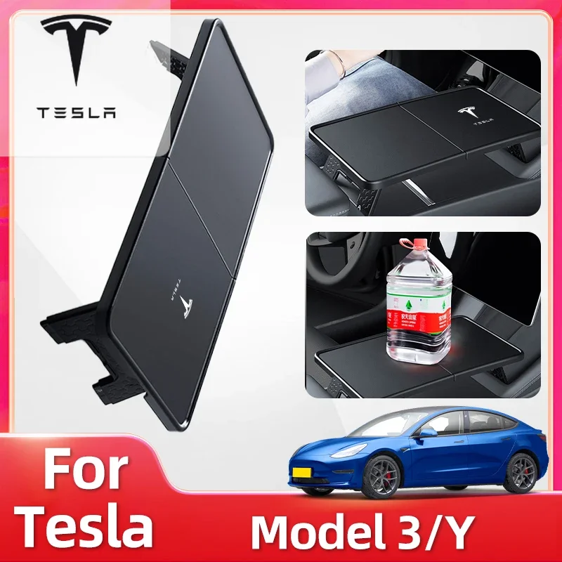 

Car Sticker For Tesla Model 3 Y Juniper Highland Upgraded Small Desk Foldable Central Control Car Plate Storage Wholesale Car Ac