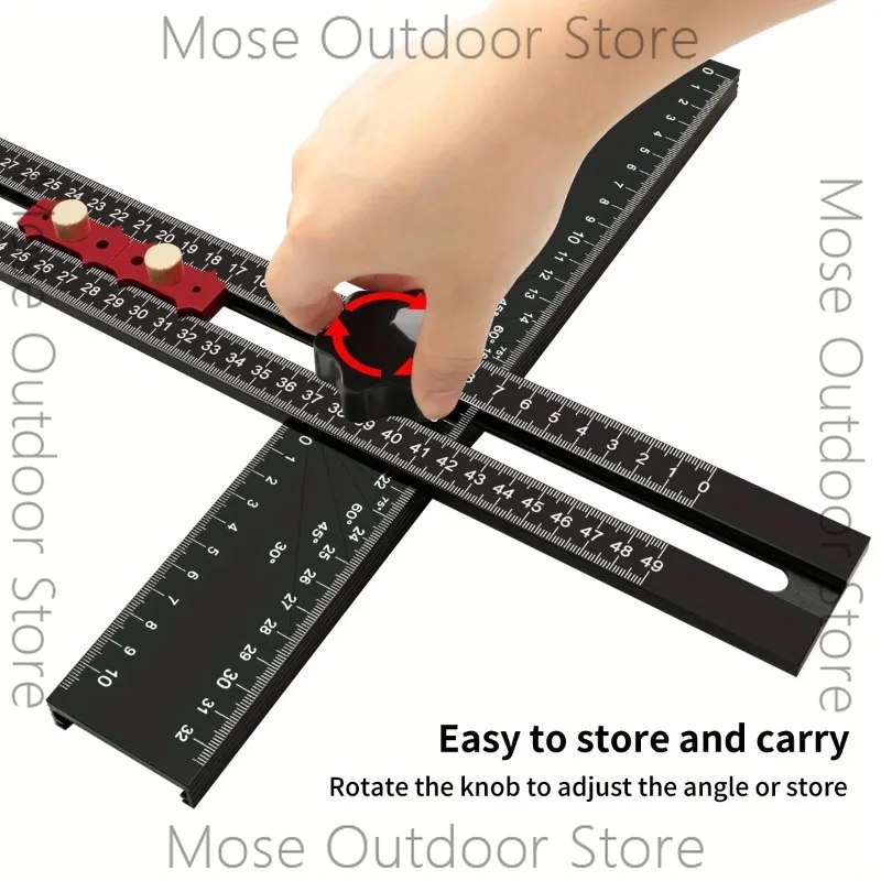 2-in-1 Multi-Purpose Drilling Guide Ruler,Adjustable Hole Positioning Jig for Cabinets&Drywall,Aluminum Alloy Hardware Template