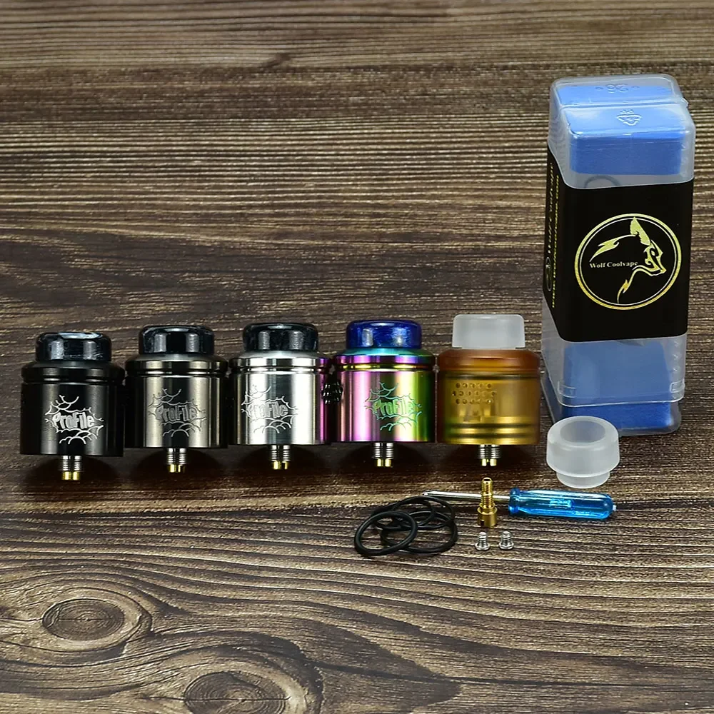 الملف الشخصي RDA 24 مللي متر vape خزان البخاخة السجائر الإلكترونية البخاخة 3I6ss تدفق الهواء خزان قابل لإعادة البناء rda البخاخة مقابل شبكة برو RDA