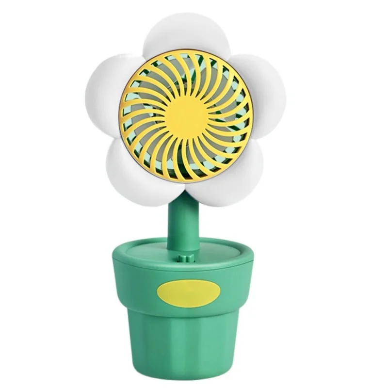 Mini Fan New Handheld Flower Shape Small Fan Portable Charging USB Cooling Appliances Adjustable Outdoor Small Fan
