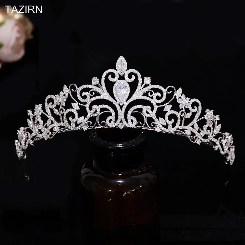

New AAAAA Zirconia Small Wedding Crowns for Women CZ Handmade Princess Girls Tiaras Wedding Birthday Headdress Sweet 16 Headwear
